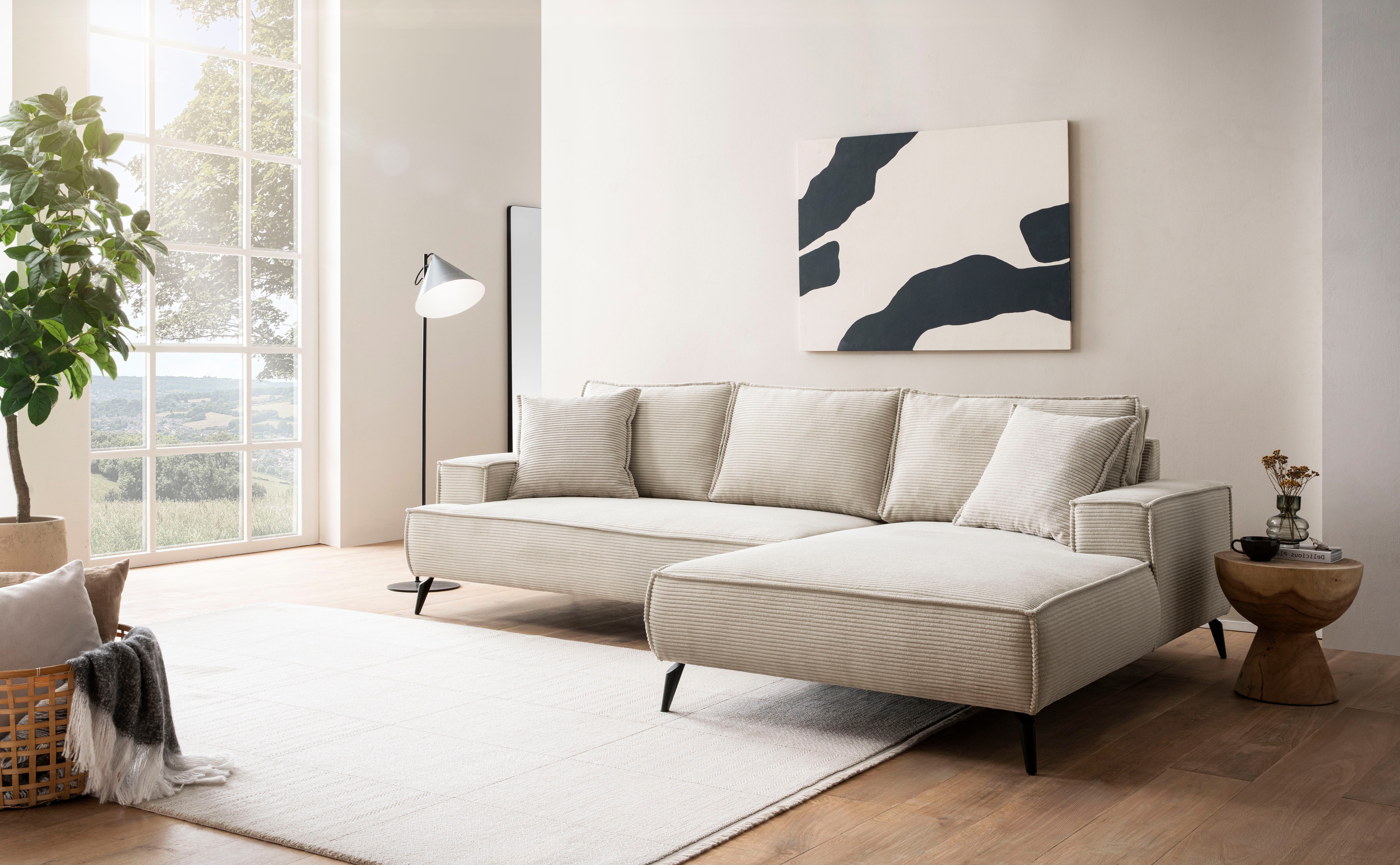 Home affaire Ecksofa "TVINNU, L-Form, 275cm, in Cord und Leinenoptik" wahlw günstig online kaufen