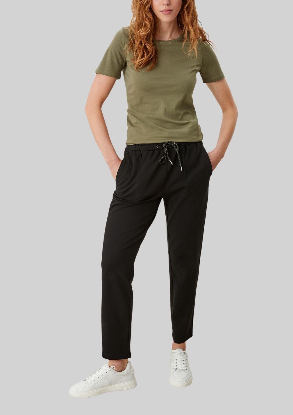 s.Oliver T-Shirt 2 Single-Jersey Khaki softer Basic Stück Fit, Qualität, aus Slim