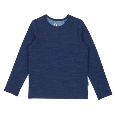 Finkid Langarmshirt Finkid Taamo Soft Navy Longsleeve aus Wolljersey 120/130 Kinder Langarmshirt