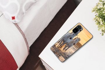 MuchoWow Handyhülle Pferde - Wasser - Strand - Tiere, Phone Case, Handyhülle Xiaomi Redmi Note 10, Silikon, Schutzhülle