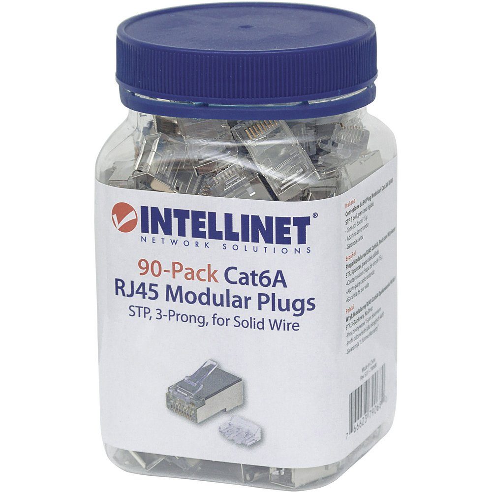 Intellinet Intellinet 90er-Pack Cat6A RJ45-Modularstecker STP 3-Punkt Netzwerk-Adapter