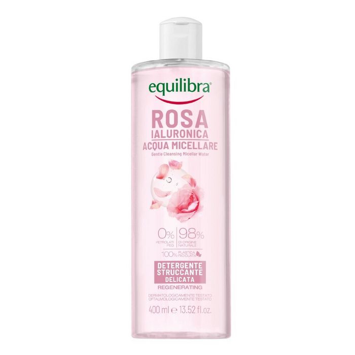 Beauty Formulas Make-up-Entferner Equilibra Rosa Sanfte Reinigung Micellar Wasser mit Hyaluronsäure