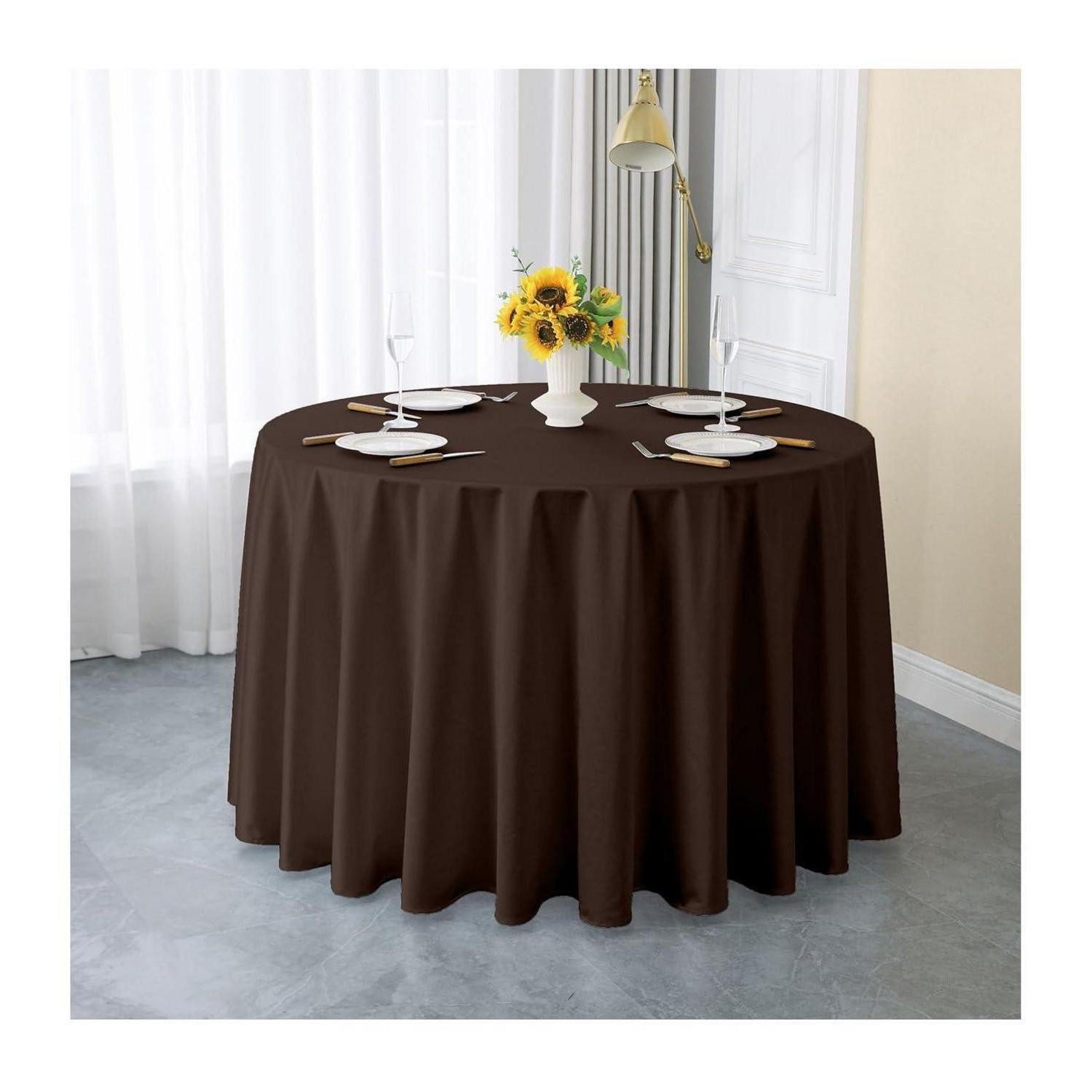 LuxusKollektion Tischdecke Tischdecke Rechteck 200x280cm Dunkelbraun Satin (1-tlg)