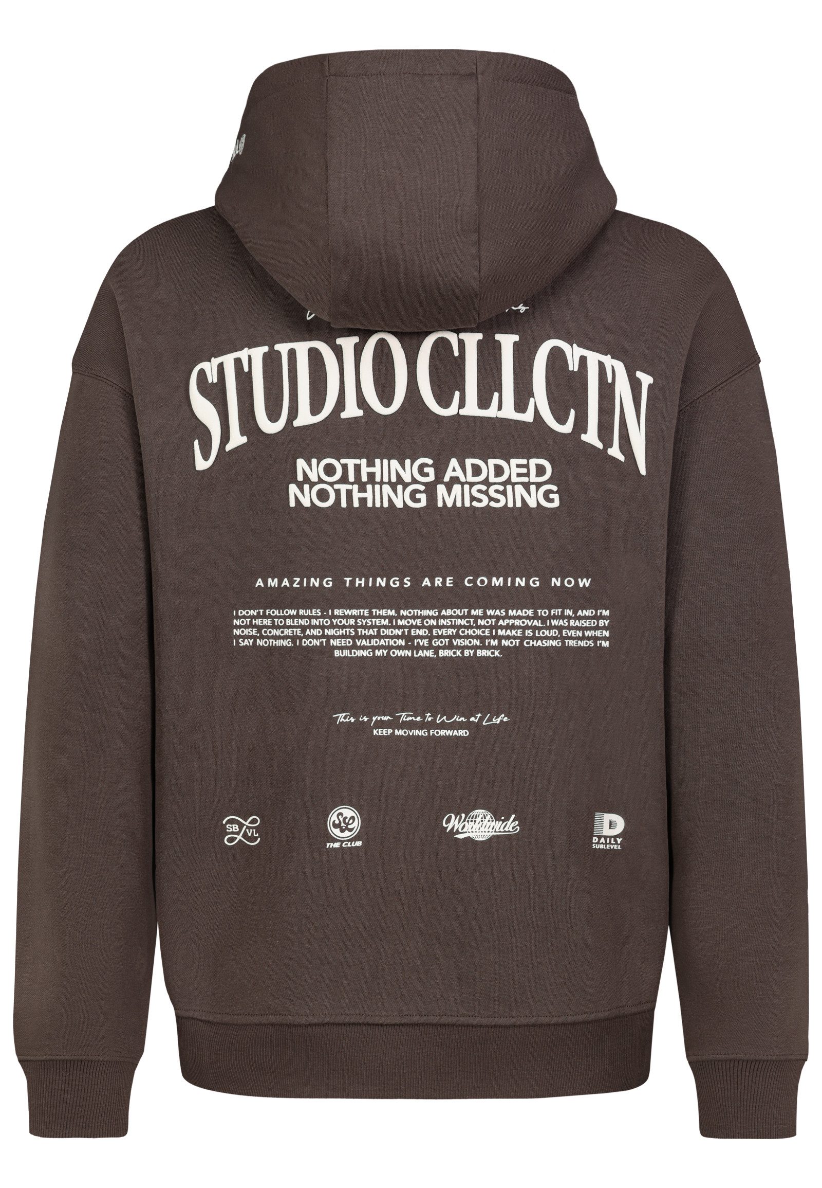 SUBLEVEL Kapuzenpullover Herren Hoodie Statement Oversize Fit, Kängurutasche