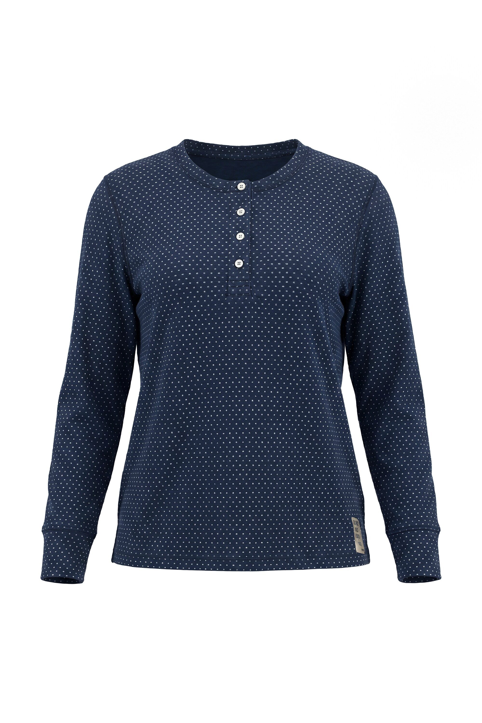 Ulla Popken Longsleeve Shirt Herzen/Ringel Henley-Ausschnitt Langarm – Bild 2 von 4