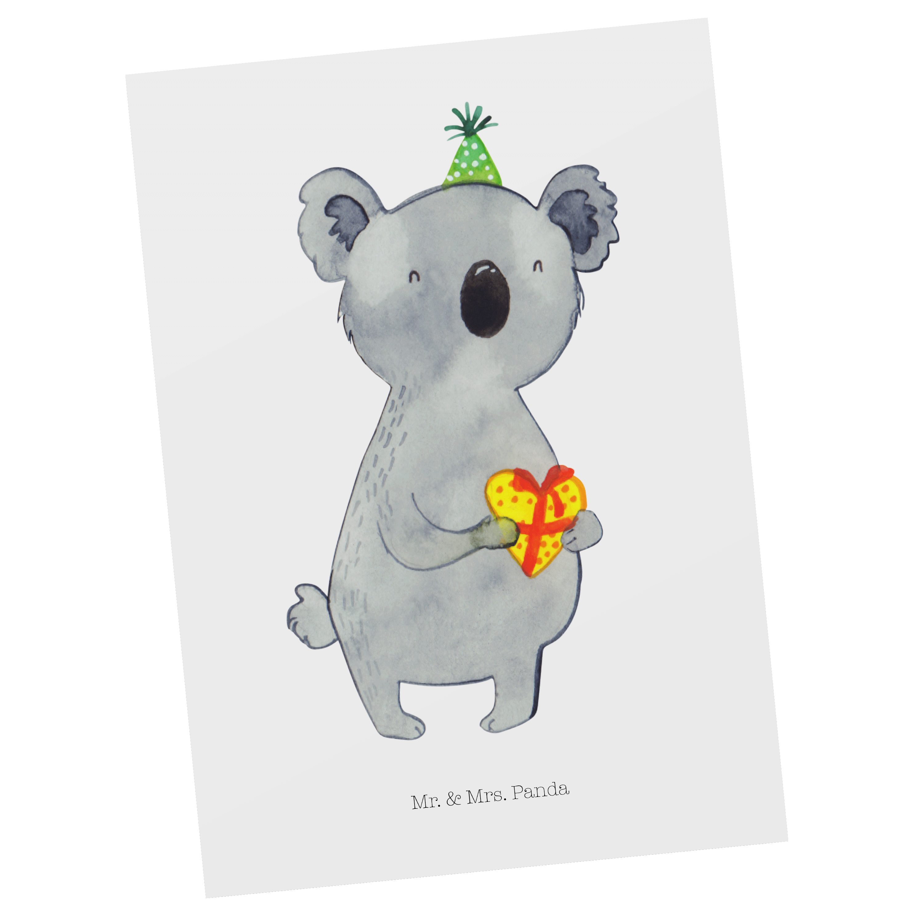 Mr. & Mrs. Panda Postkarte Koala Geschenk - Weiß - Geschenkkarte, Party, Dankeskarte, Einladung
