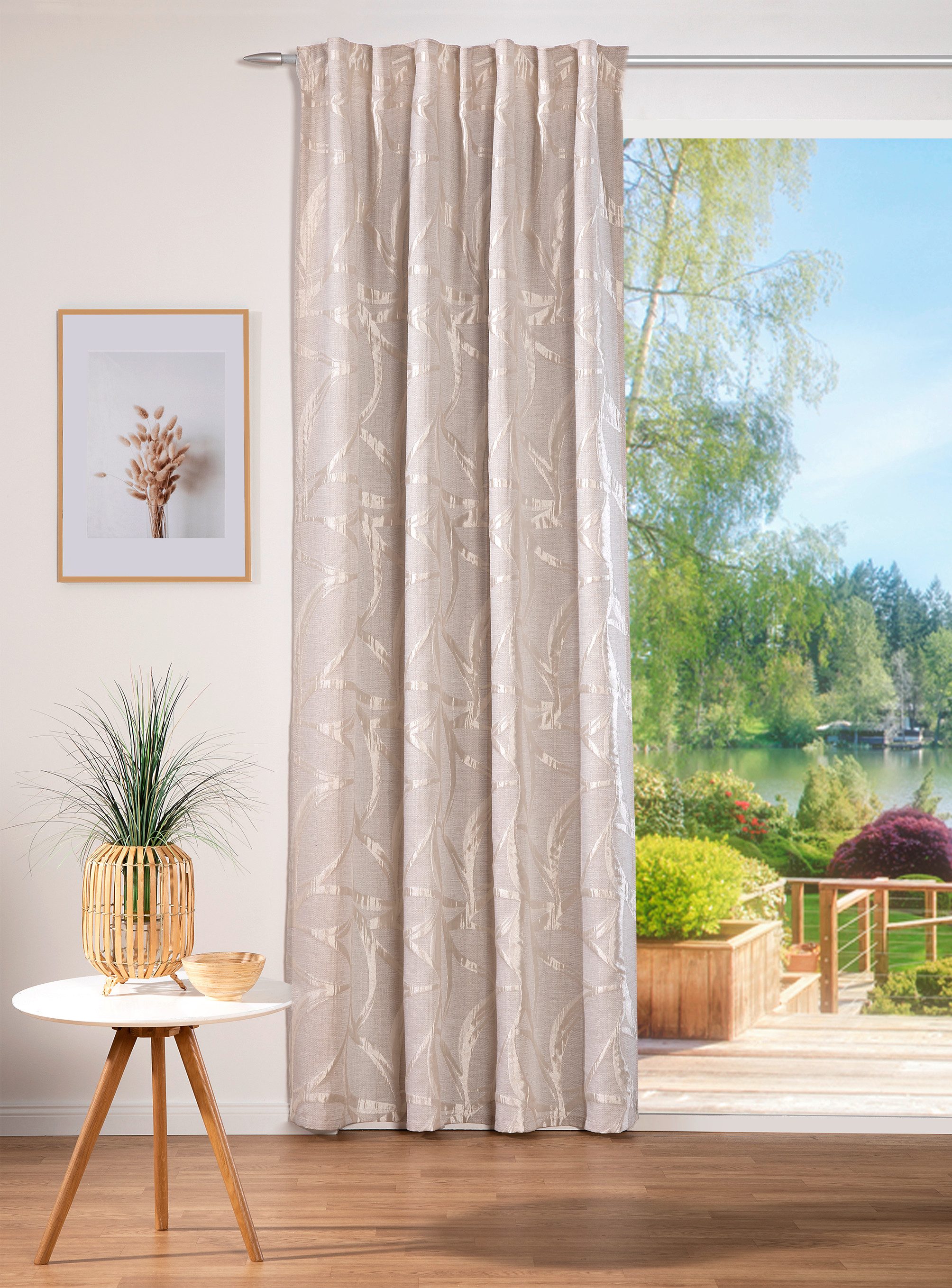 Verdi Vorhang Schal mit verdeckten Schlaufen Violaine 140 x 245 cm (1 St), Multifunktionsband, blickdicht