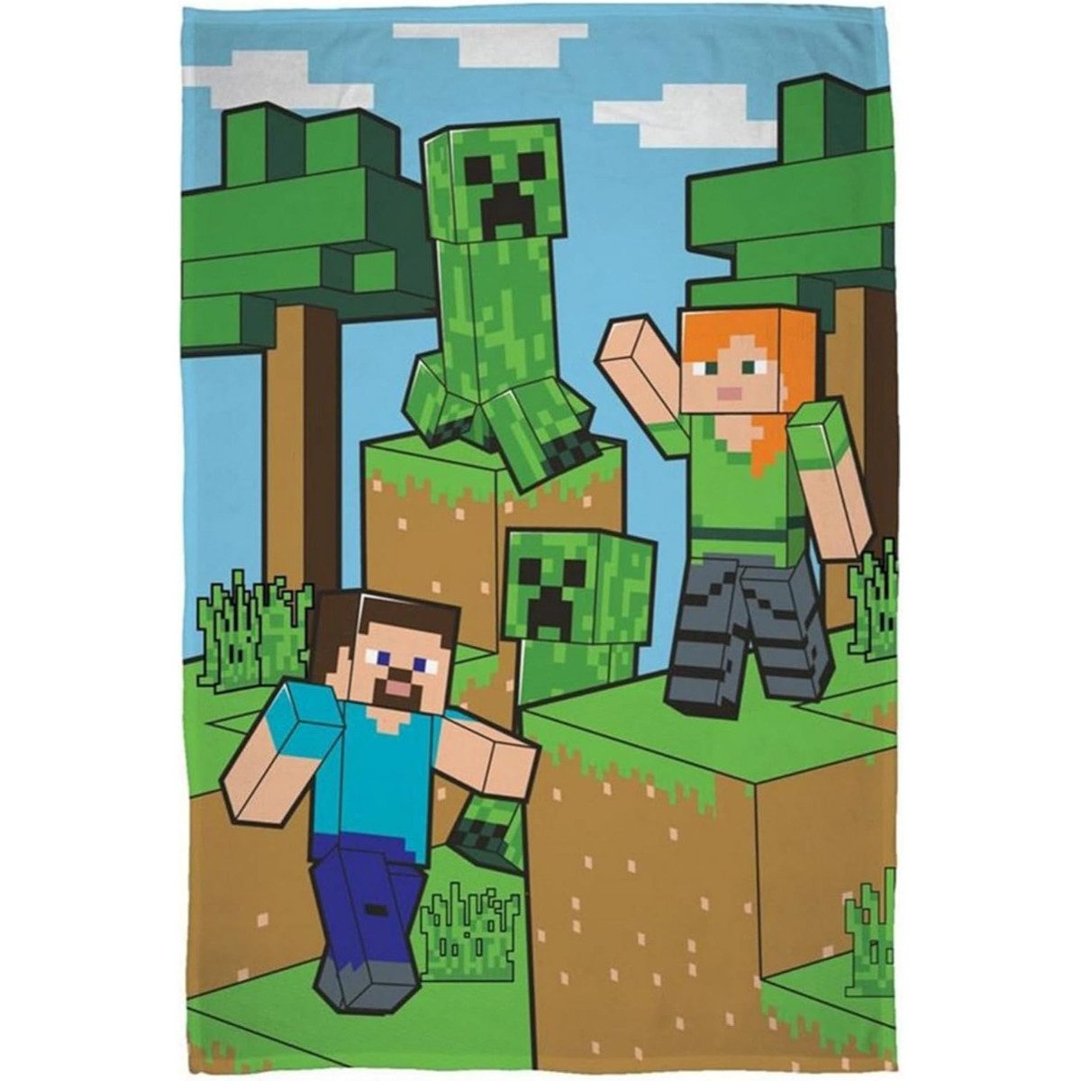 Wohndecke - Decke 100x150 cm Kuscheldecke Weich, Minecraft