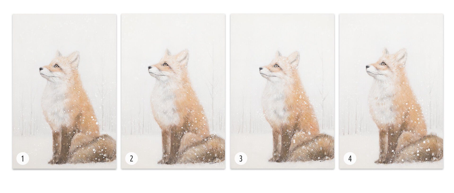Leinwandbild Wohnzimmer Rat Wandbild Fuchses 100% Gemälde cm, des 50x70 KUNSTLOFT HANDGEMALT