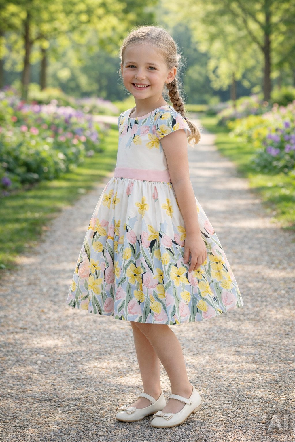 happy girls Sommerkleid mit Deko-Schleife und Nahtreißverschluss im Rücken