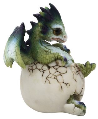 MystiCalls Fantasy-Figur Kleiner grüner Drache im Ei Drachenei Drachenfigur Fantasy (1 St), Perfekt zu jedem Anlass - Geburtstag, Weihnachten
