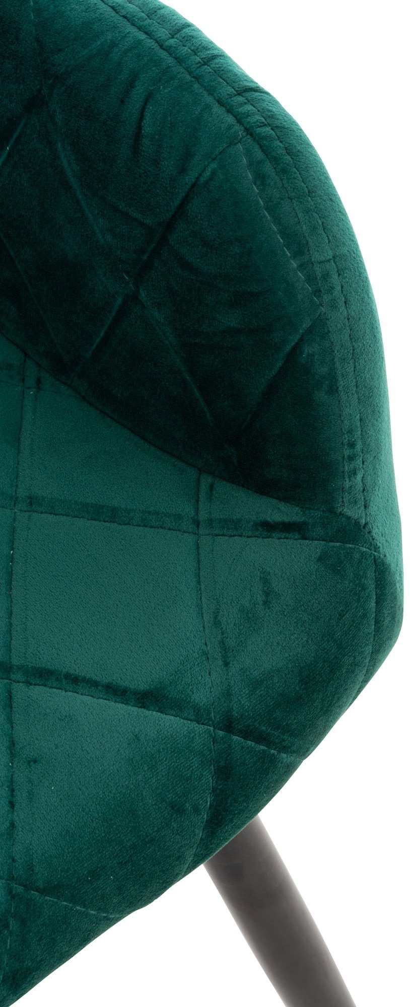 gepolsterter mit Metall - Sitzfläche - Esstischstuhl Esszimmerstuhl - Samt TPFLiving Konferenzstuhl (Küchenstuhl - grün Polsterstuhl), Sitzfläche: schwarz Gestell: Shyva hochwertig - Wohnzimmerstuhl