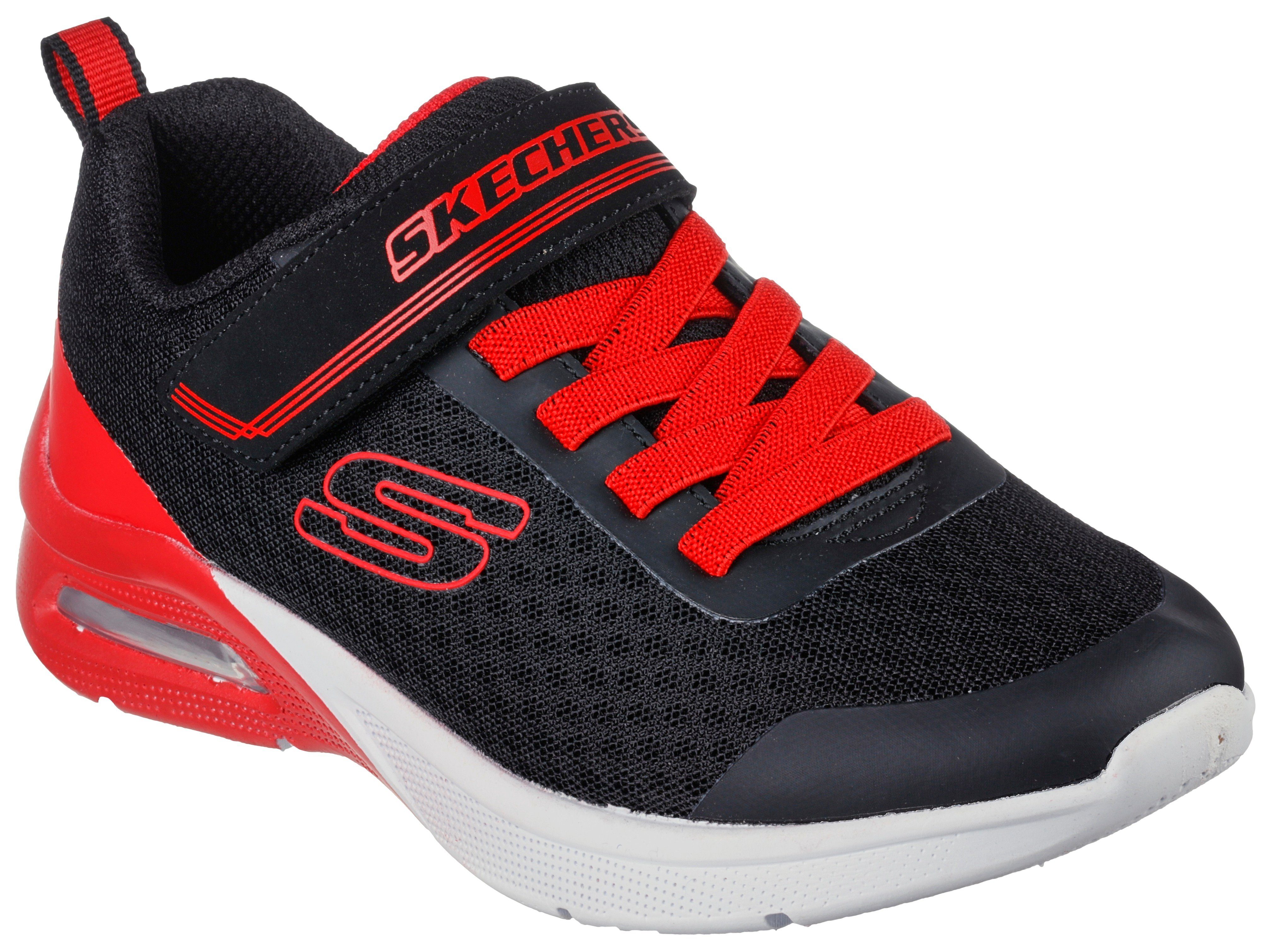 Skechers Kids Einschlupf dank Klettverschluss und in MICROSPEC MAX, Farbkombination, Gummizug modischer Leichter Sneaker