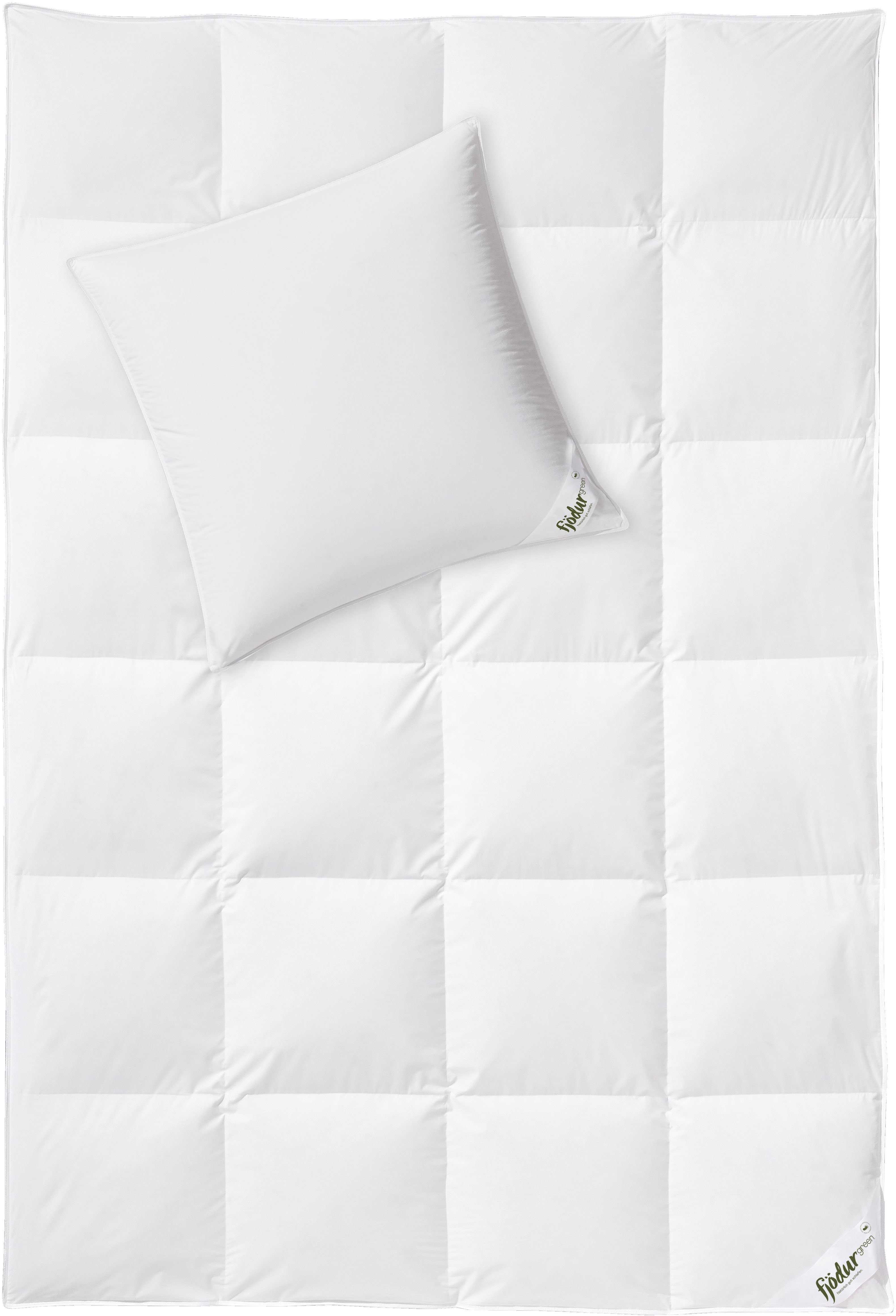 fjödur Daunenbettdecke + Kopfkissen Fleur, Das günstig online kaufen