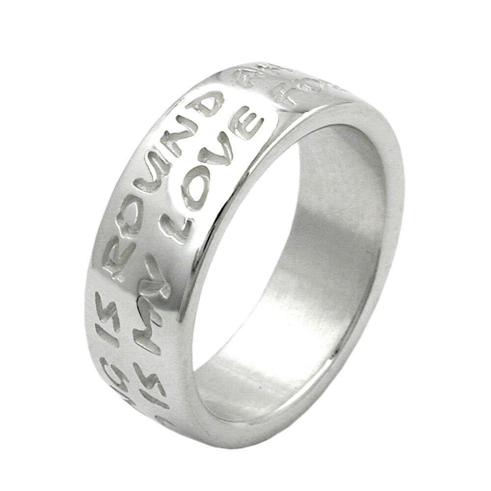 Schmuck Krone Silberring Ring LOVE HAS NO END, 925 Silber, Silber 925