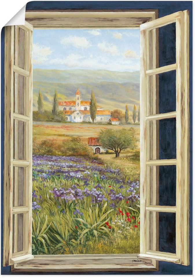 Artland Wandbild Provence Fensterblick, Bilder von Europa (1 St), als  Leinwandbild, Wandaufkleber oder Poster in versch. Größen