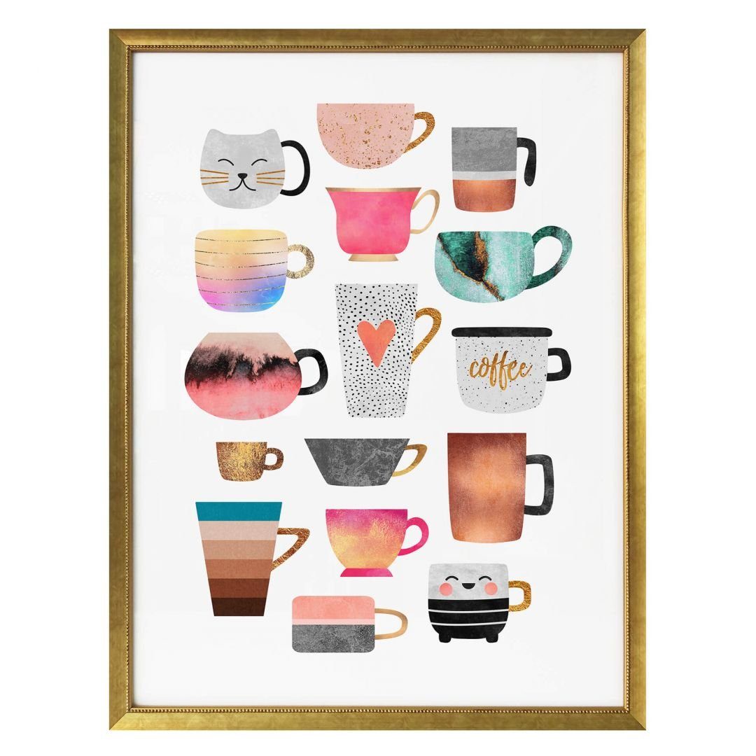K&L Wall Art Poster Poster Fredriksson Vintage Küche Kaffeetassen abstrakt, Wohnzimmer Wandbild modern, moderne Wandbilder fürs Wohnzimmer Wandposter inspirierende Boho Deko