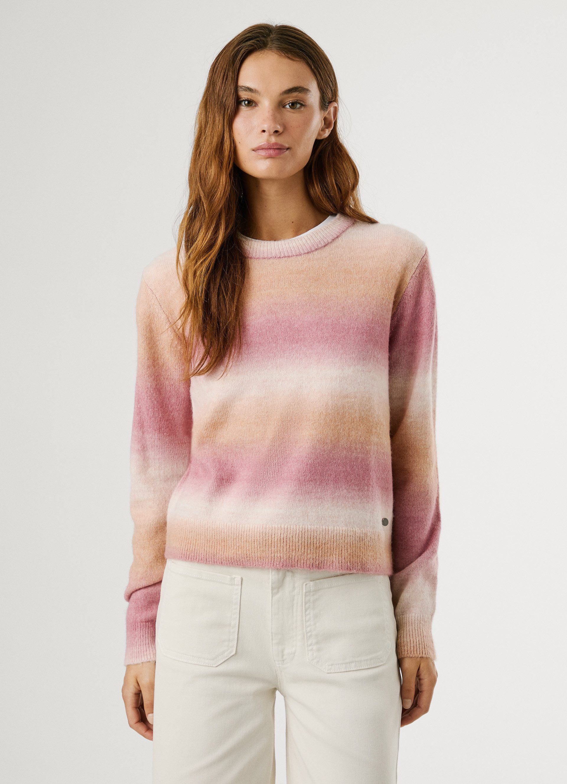 Pepe Jeans Strickpullover COLOMBE CREW mit geripptem Rundhals günstig online kaufen
