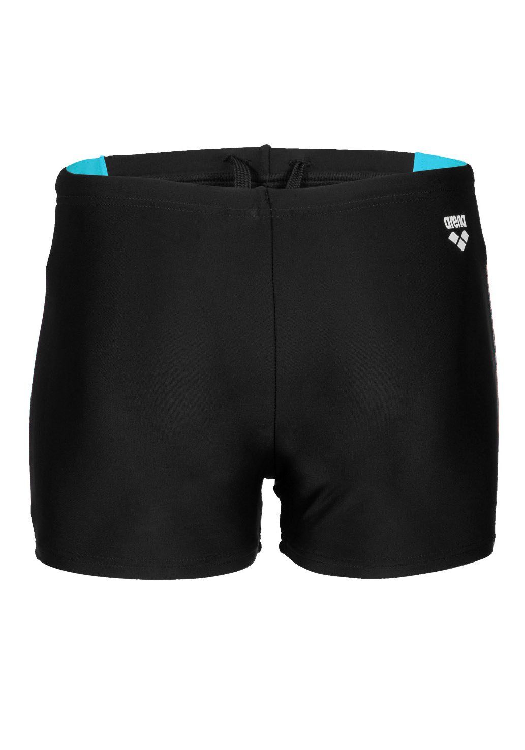 Arena Boxer-Badehose B THRICE JR R Markenschriftzug SHORT schwarz-blau mit