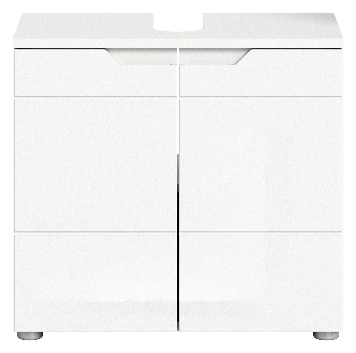 xonox.home Waschbeckenunterschrank Weiß Hochglanz Siphonausschnitt Softclos günstig online kaufen