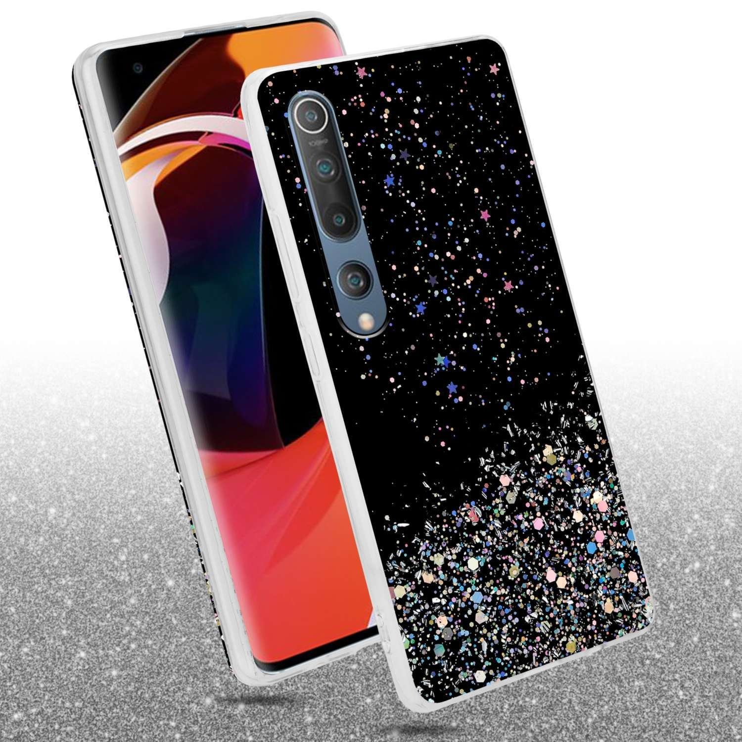 Cadorabo Handyhülle für Xiaomi Mi 10 / Mi 10 PRO Hülle Xiaomi Mi 10 / Mi 10 PRO, Flexible TPU Silikon Handy Schutzhülle - Hülle - mit Glitzer