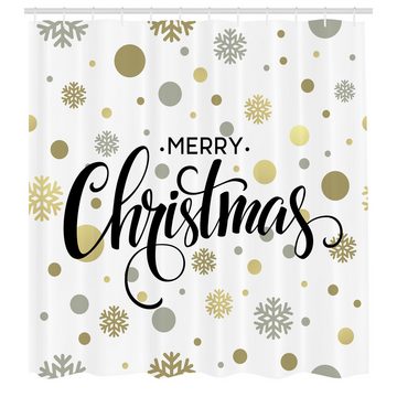 Abakuhaus Duschvorhang Moderner Digitaldruck mit 12 Haken auf Stoff Wasser Resistent Breite 175 cm, Höhe 180 cm, Weihnachten Merry Xmas Snowflake