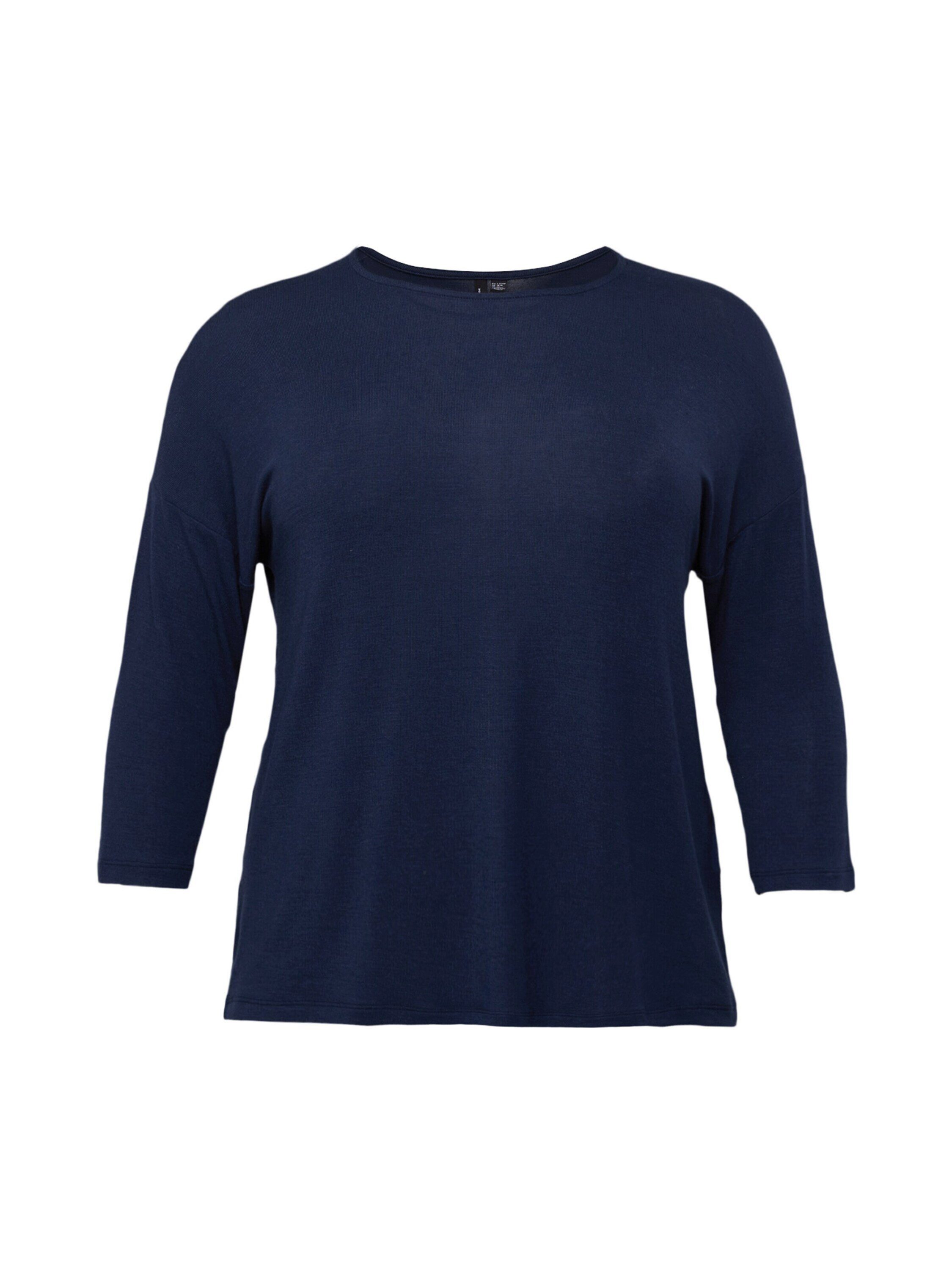 Vero Moda Curve 3/4-Arm-Shirt Alma (1-tlg) Plain/ohne Details, Abgesteppter  Saum/Kante