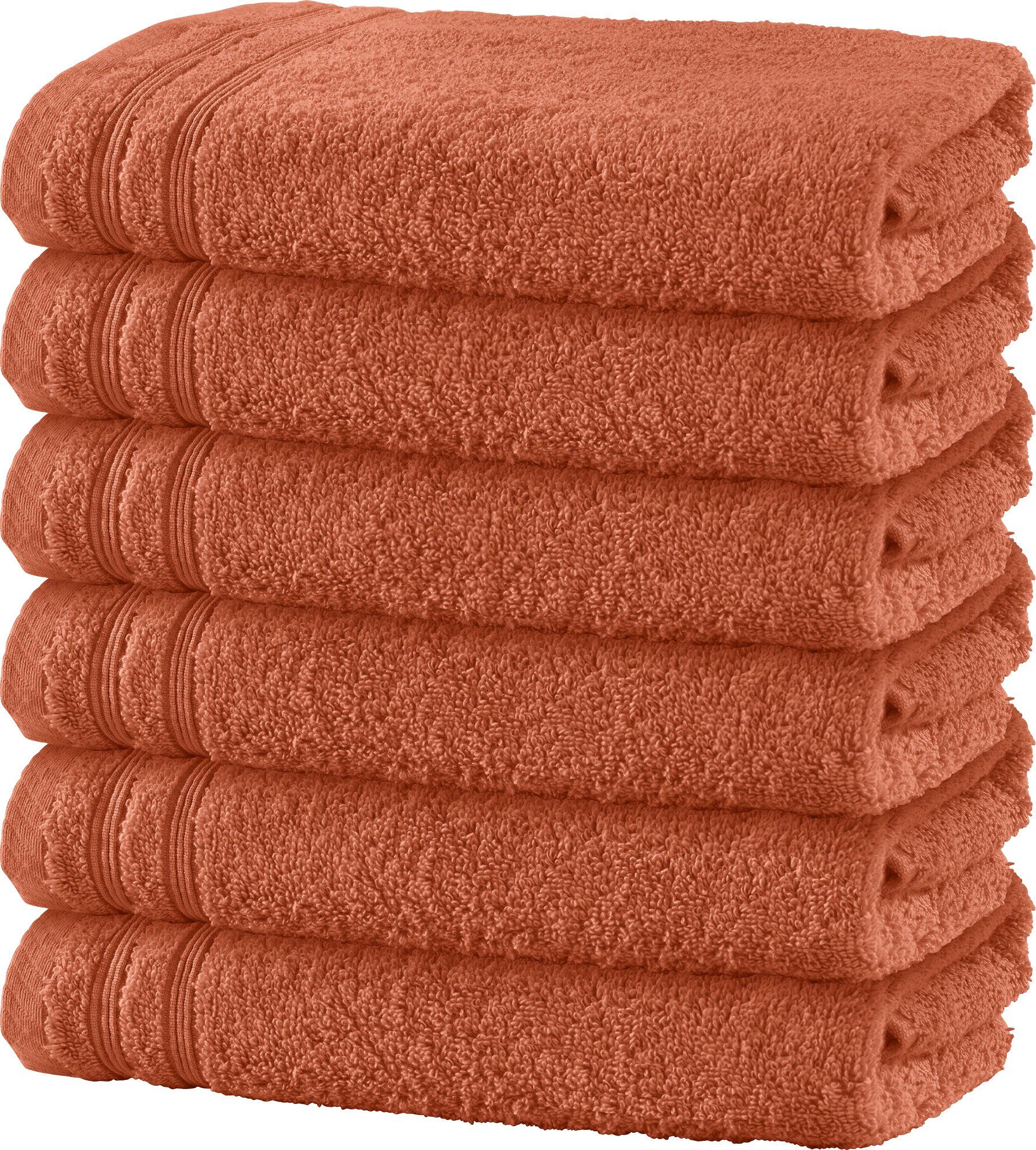 Erwin Müller Handtuch Handtuch "Heidelberg" 6er-Pack, Frottier, Walk-Frottier Uni