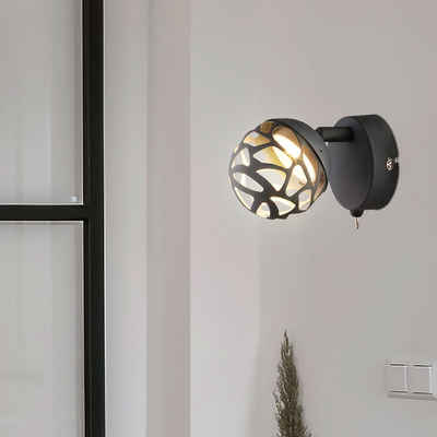 Globo LED Wandleuchte, LED-Leuchtmittel fest verbaut, Warmweiß, Wandleuchte Wandlampe Wandspot LED Treppenbeleuchtung mit beweglichem