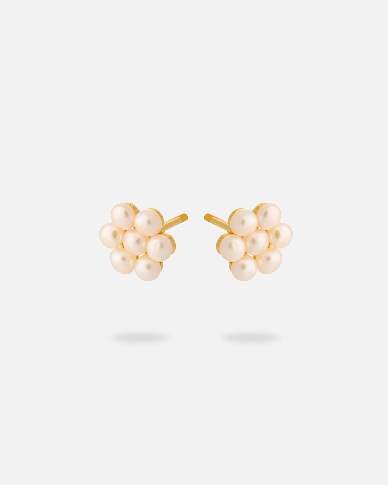 Pernille Corydon Paar Ohrstecker Ocean Bloom Ohrringe Damen 1 cm, Silber 925, 18 Karat vergoldet