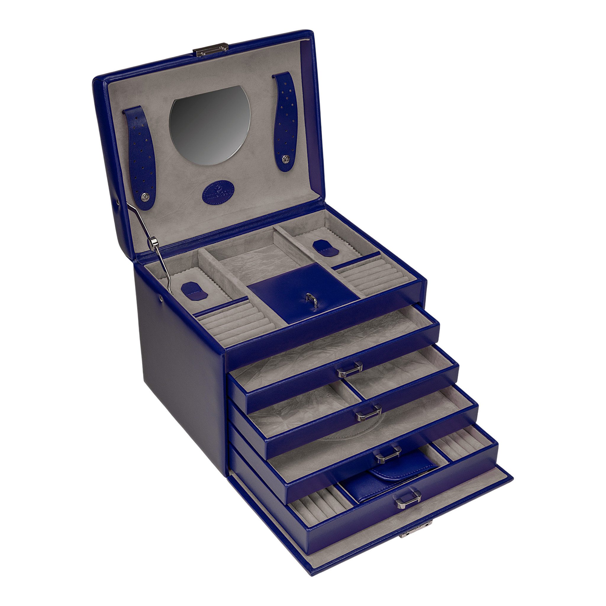 WINDROSE Schmuckkoffer 5 Etagen + Etui (Merino / Merino Moda)