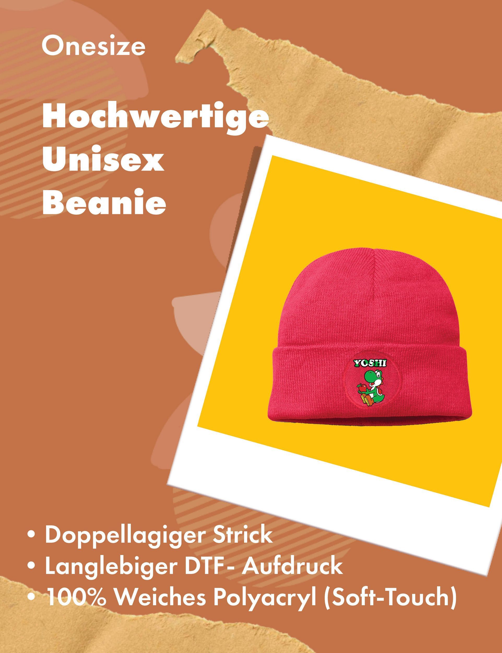 Youth Designz Beanie Yoshi Beanie Mütze Wintermütze Gaming Print Strickmütze Unisex für Herren & Damen
