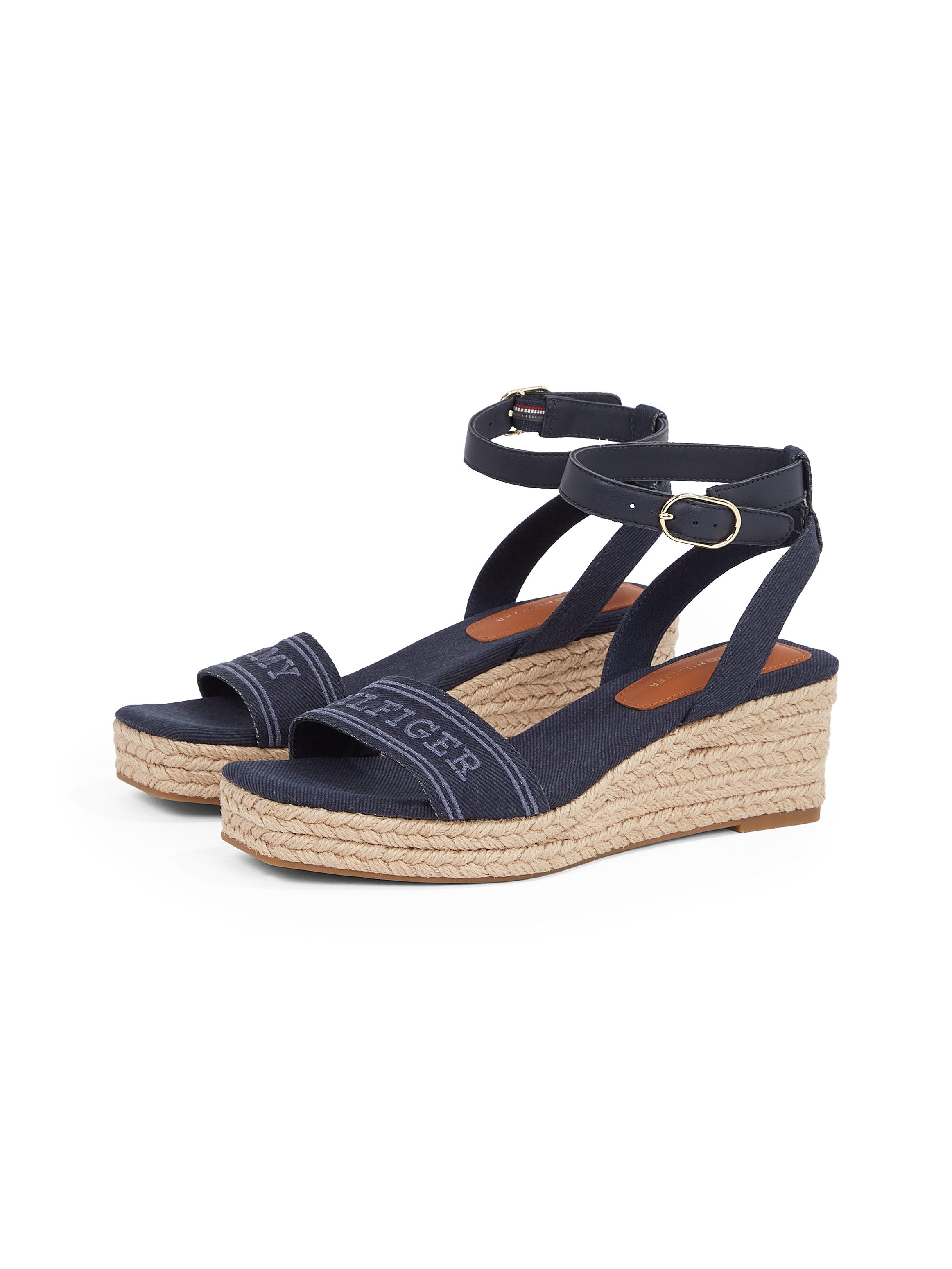 Tommy Hilfiger TOMMY HILFIGER ESPAD MID WEDGE Keilsandalette, Riemchensandale, Sommerschuh mit verstellbarer Schnalle