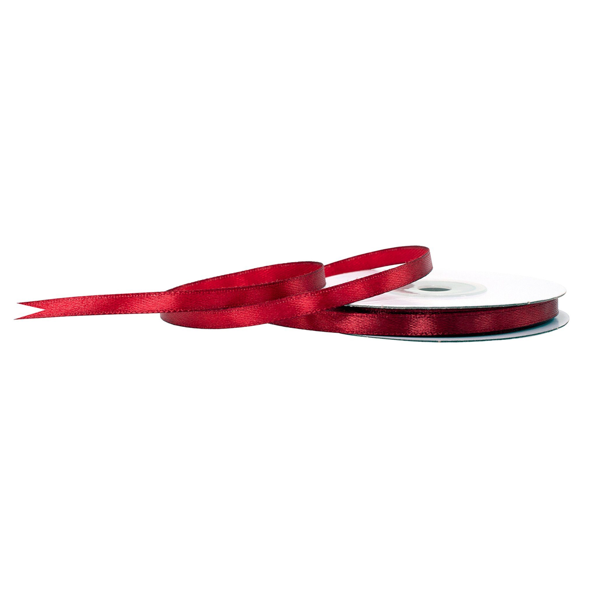 Creativery Satinband, Satinband 6mm x 25m Rolle Bordeaux
