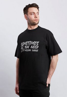 Novux T-Shirt Oversize 500 Million Herren Tshirt farbe Schwarz (1-tlg) aus Baumwolle