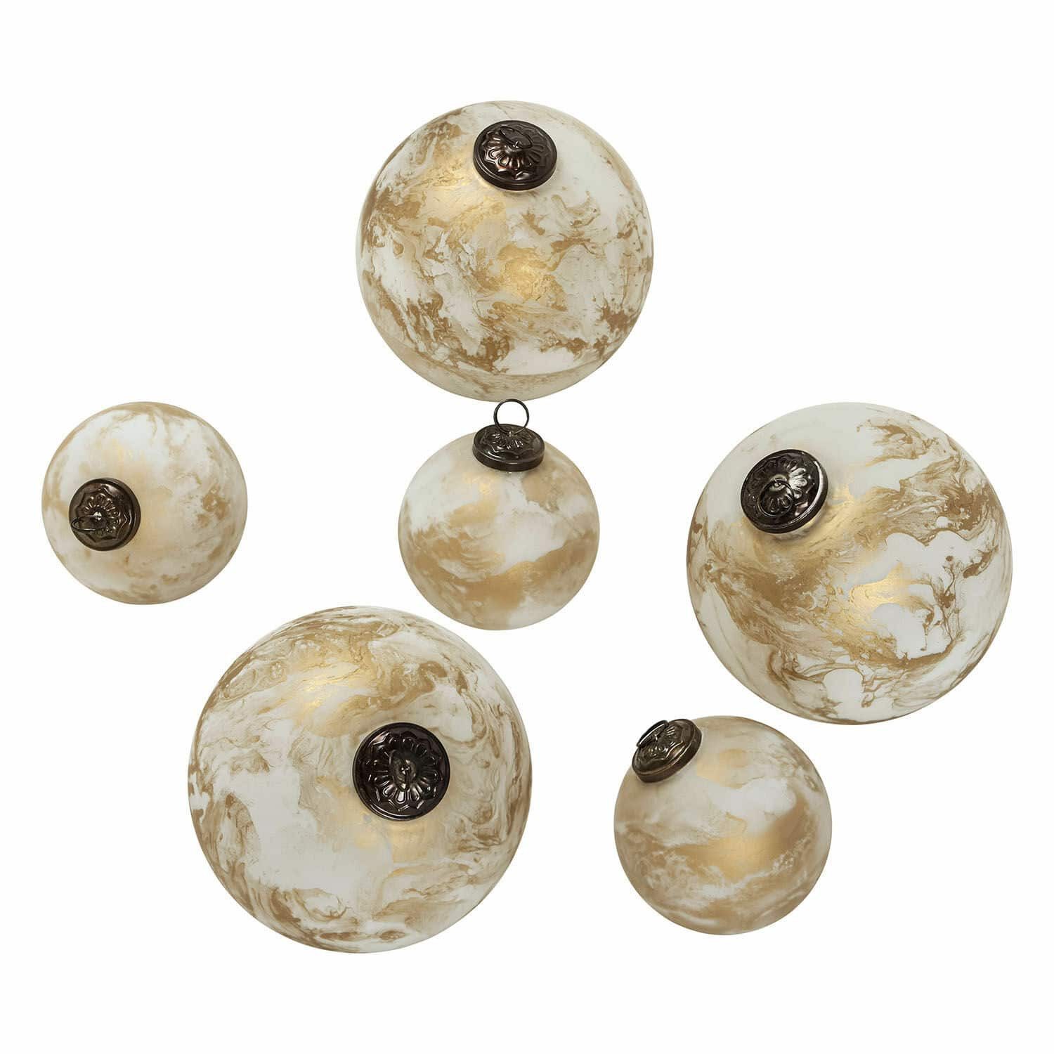 Mirabeau Christbaumschmuck Weihnachtskugel 6er Set Nymeria creme/gold, none