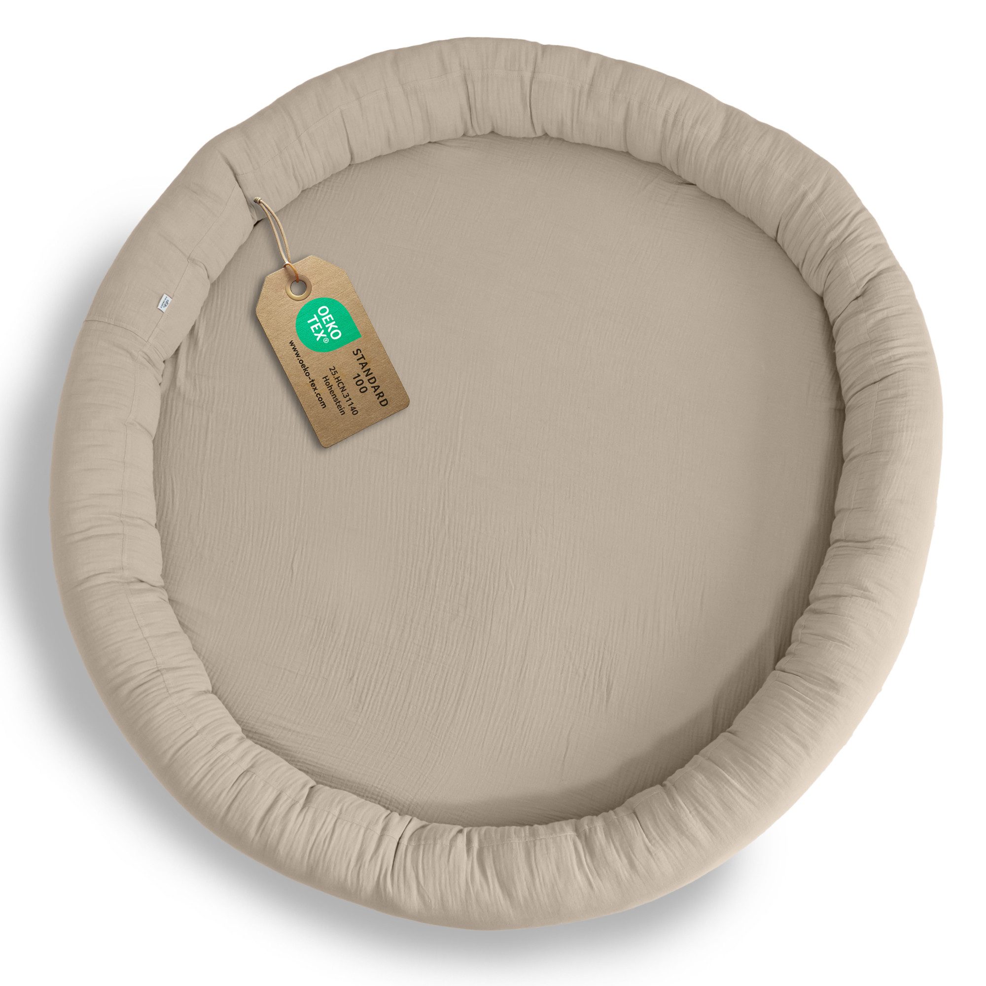lilimaus Bodenkissen Sitzkissen für Kinder aus Musselin - Spielmatte & Kuschelecke, mit zarter Rüscheneinfassung - zum Lesen, Spielen & Kuscheln