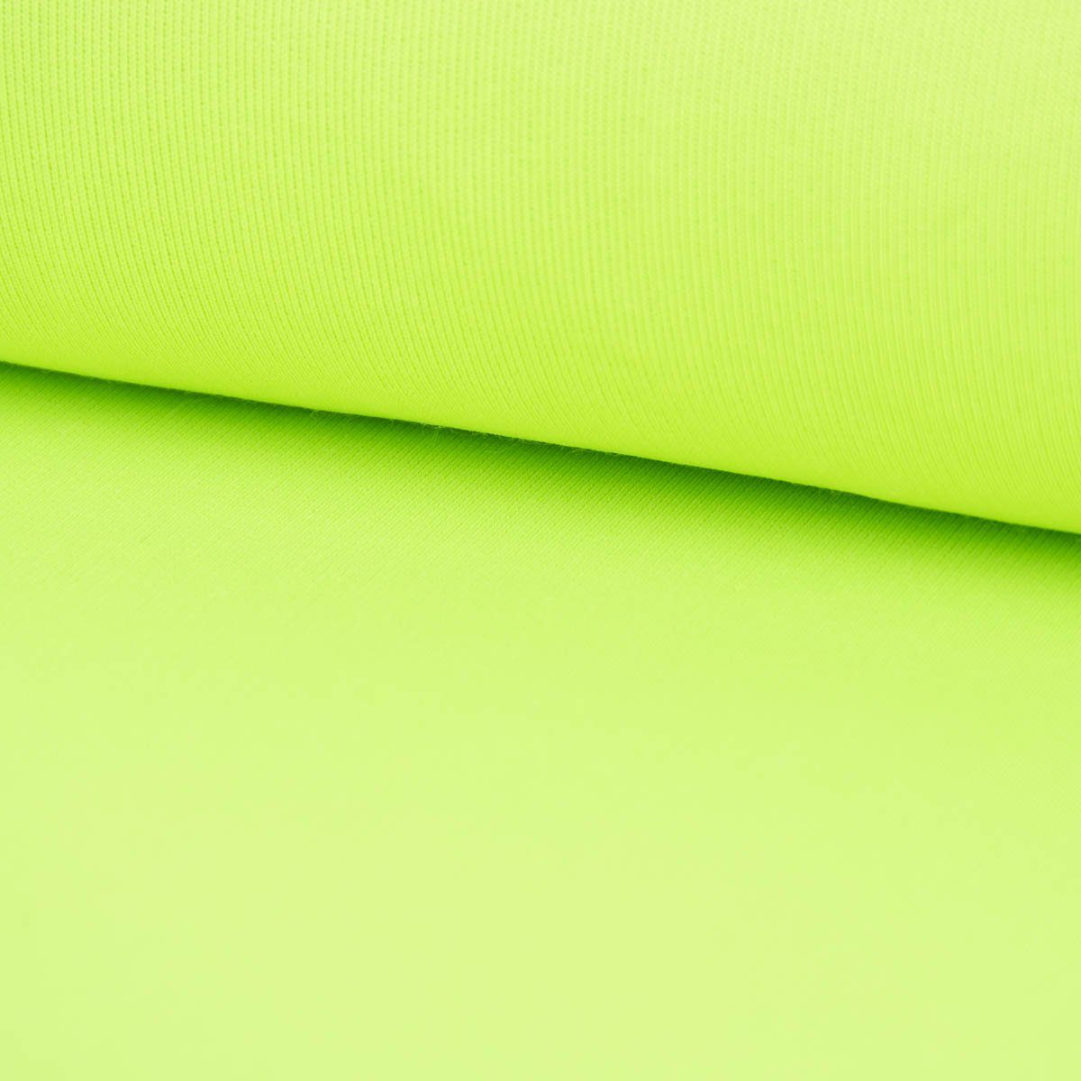 SCHÖNER LEBEN. Stoff French Meterware Terry Sommersweat NEON einfarbig grün 145cm, pflegeleicht