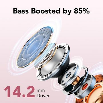 IKT Kabellos Bluetooth 5.3 mit 50H Tiefer Bass, 2024 Neue In-Ear-Kopfhörer (Intelligente Touch-Steuerung für mühelose Bedienung und volle Konzentration., Noise Cancelling Earbuds mit 4 ENC Mic IPX7 Wasserdicht Ohrhörer USB-C)