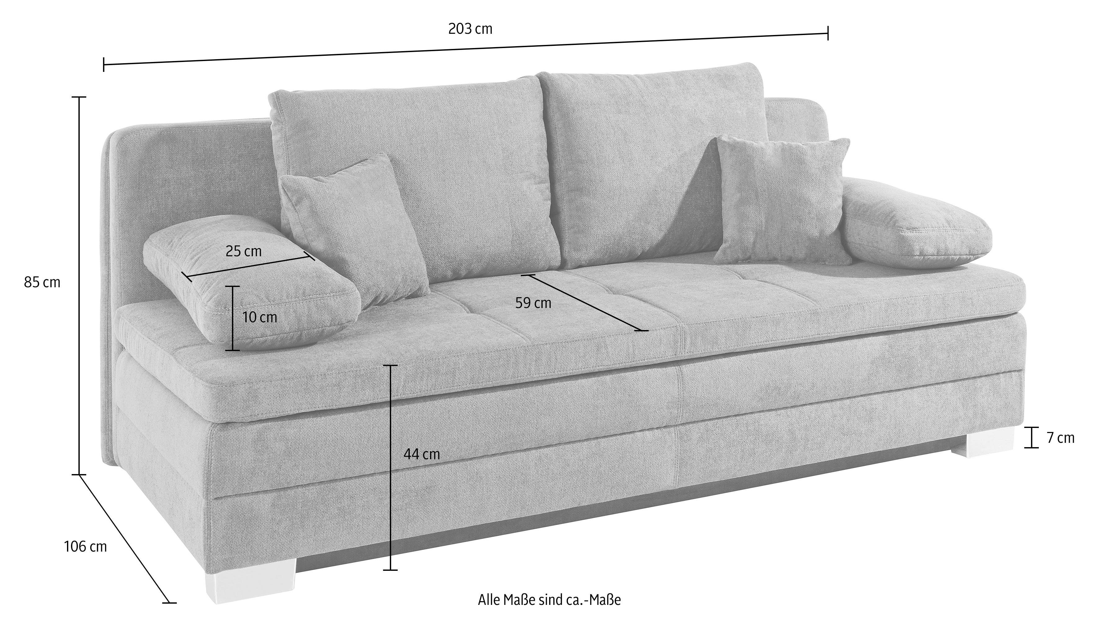 Kaltschaumtopper loser und greige Bettkasten Schlafsofa inklusive | Kissen,mit Lindau, Gruppe greige Jockenhöfer