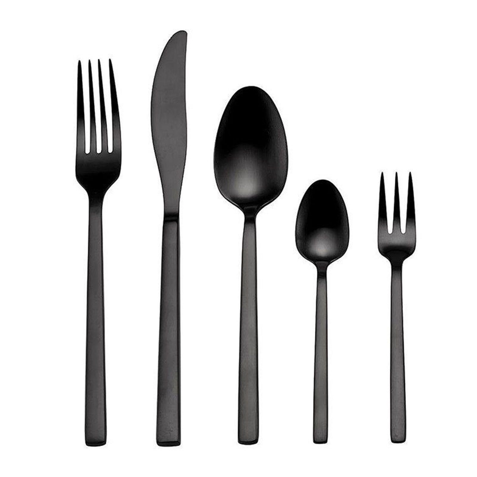 ECHTWERK Besteck-Set Tafelbesteck "Linus" 30tlg (30-tlg), 6 Personen, Edelstahl, 30-teilig, Essbesteck für bis zu 6 Personen, Edelstahl 18/10, Schwarz