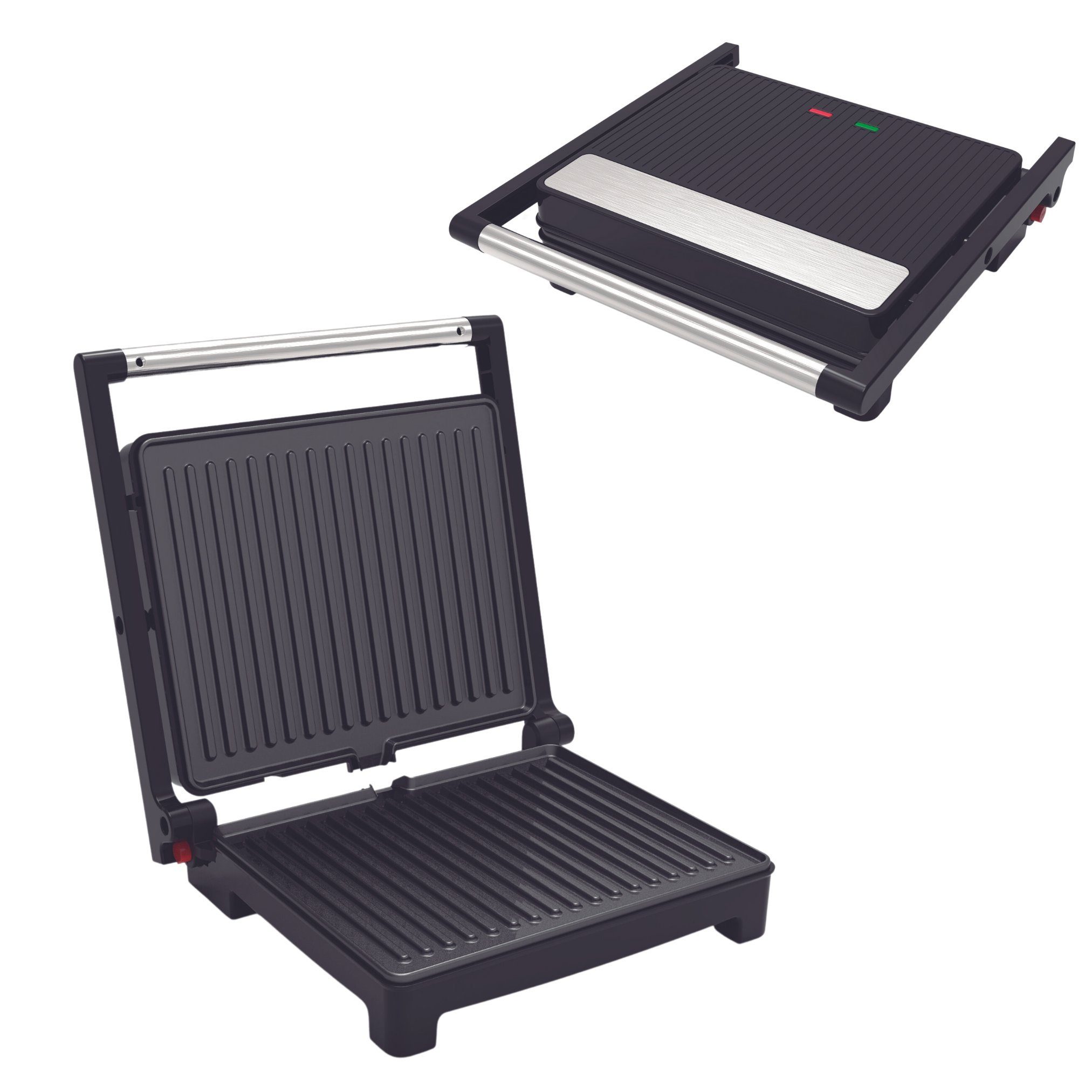 Best Direct® Kontaktgrill Chef-O-Matic® Multigrill, 2000,00 W, Indoor Grill Panini, 180º Öffnung, antihaftbeschichtet, klappbar