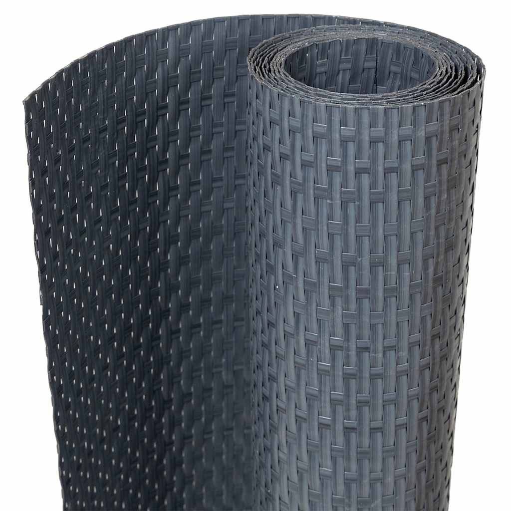 furnicato Balkonsichtschutz Balkon-Sichtschutz Rattan-Optik 300x80 cm Anthrazit Witterungsbeständiger Sichtschutzzaun mit praktischer Rattan-Optik – Bild 2 von 5