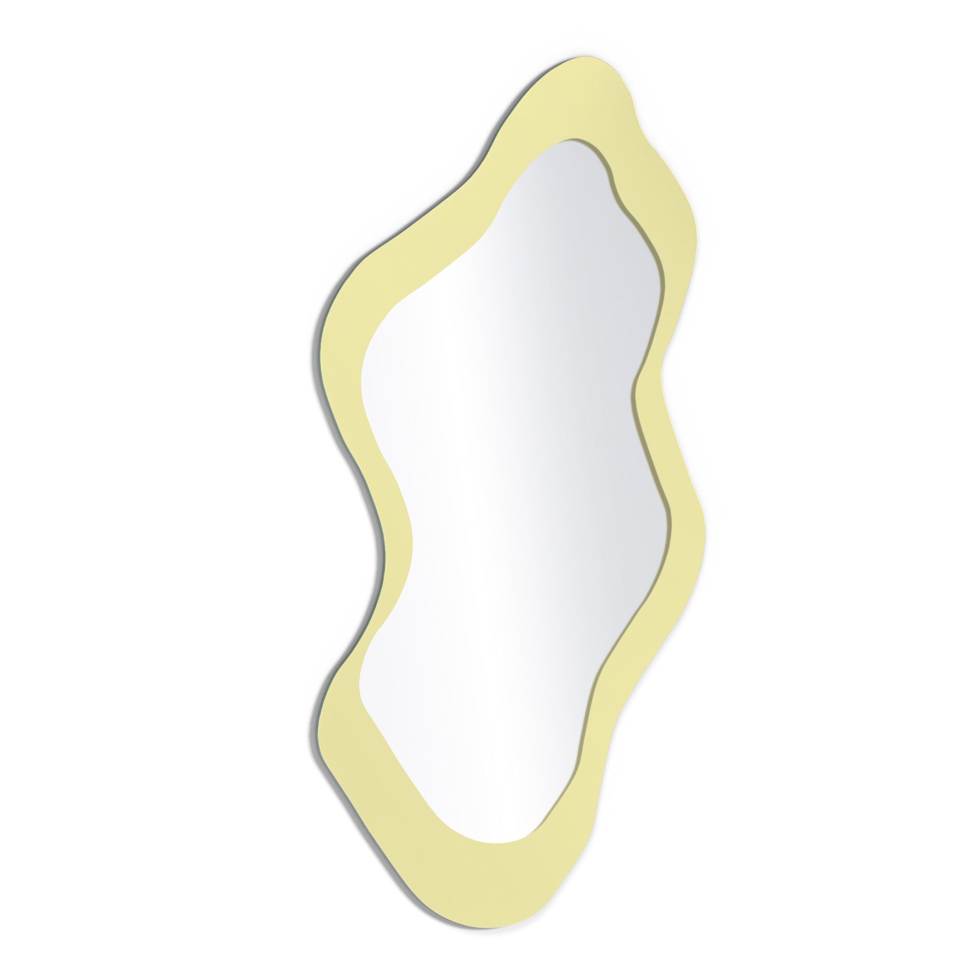 DEQORI Wandspiegel 'Unifarben - Beige', Spiegel organisch geformt selbstklebend Wand Wohnzimmer Flur groß XXL