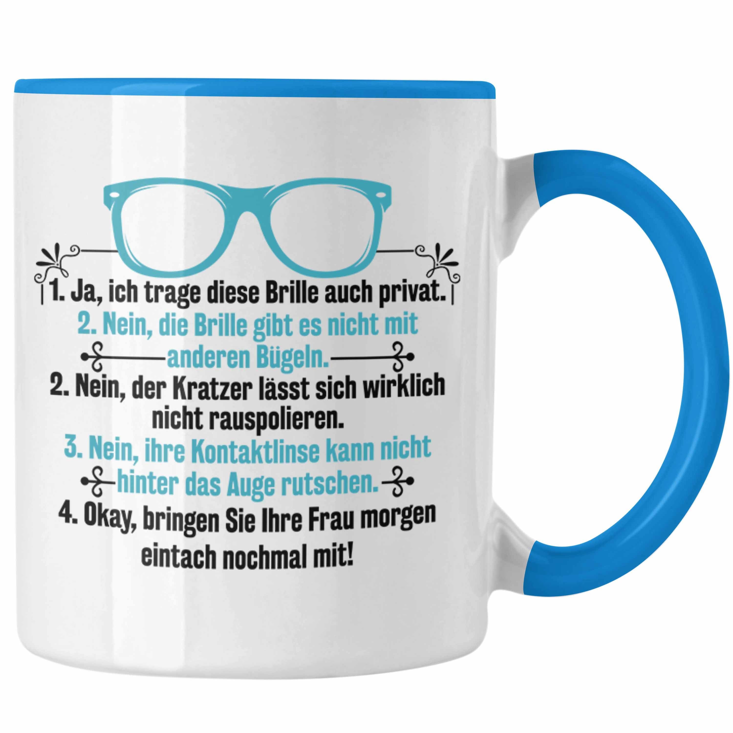 Trendation Tasse Trendation - Augenoptiker Lustiger Spruch Geschenk Brillenverkäufer Blau Geschenkidee Tasse Optiker
