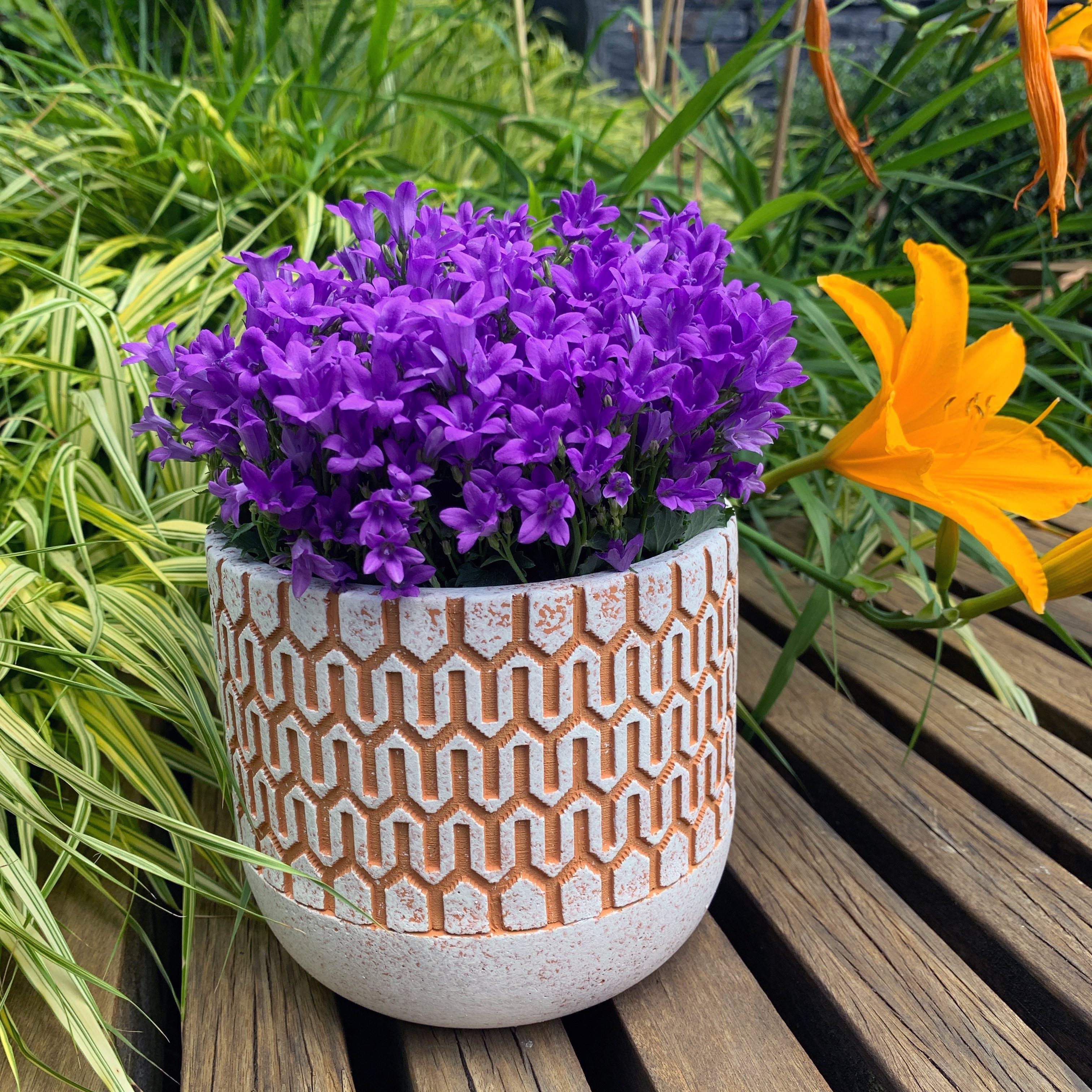 Blumentopf Retro Beton Übertopf Küche Kräuter Pflanztopf