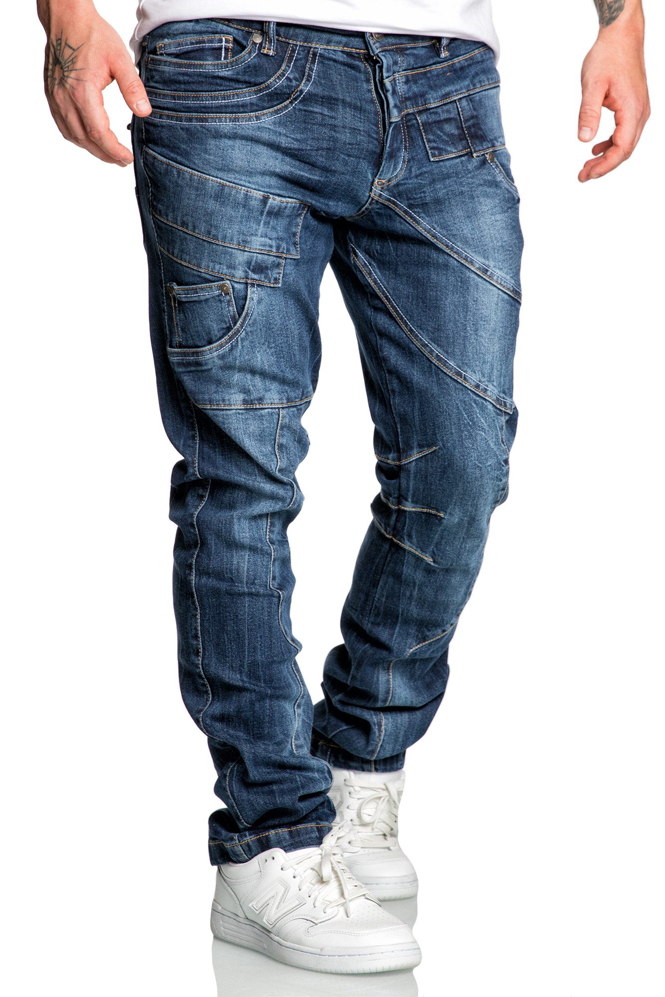 Amaci&Sons Stretch-Jeans KAUAI Regular Slim Jeans Herren Regular Slim Denim Design Hose