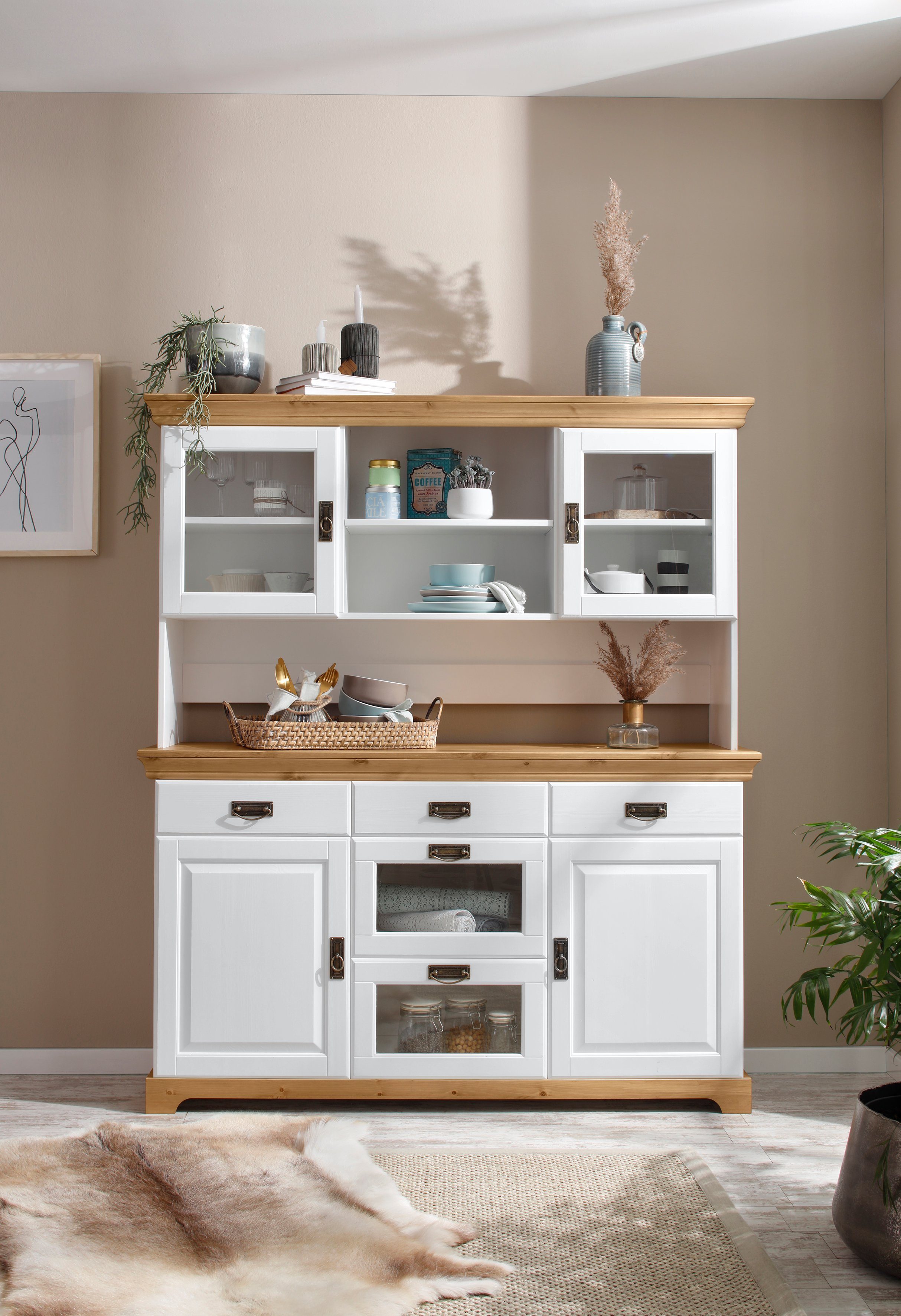 Home affaire Buffet Rügen FSC® zertifiziertes Massivholz, im Landhausstil