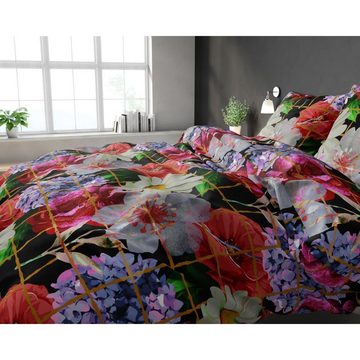 Bettwäsche SLEEPTIME Wilde Rose - Bettbezug +Kissenbezüge, Sitheim-Europe, Baumwolle, 3 teilig, Weich, geschmeidig und wärmeregulierend