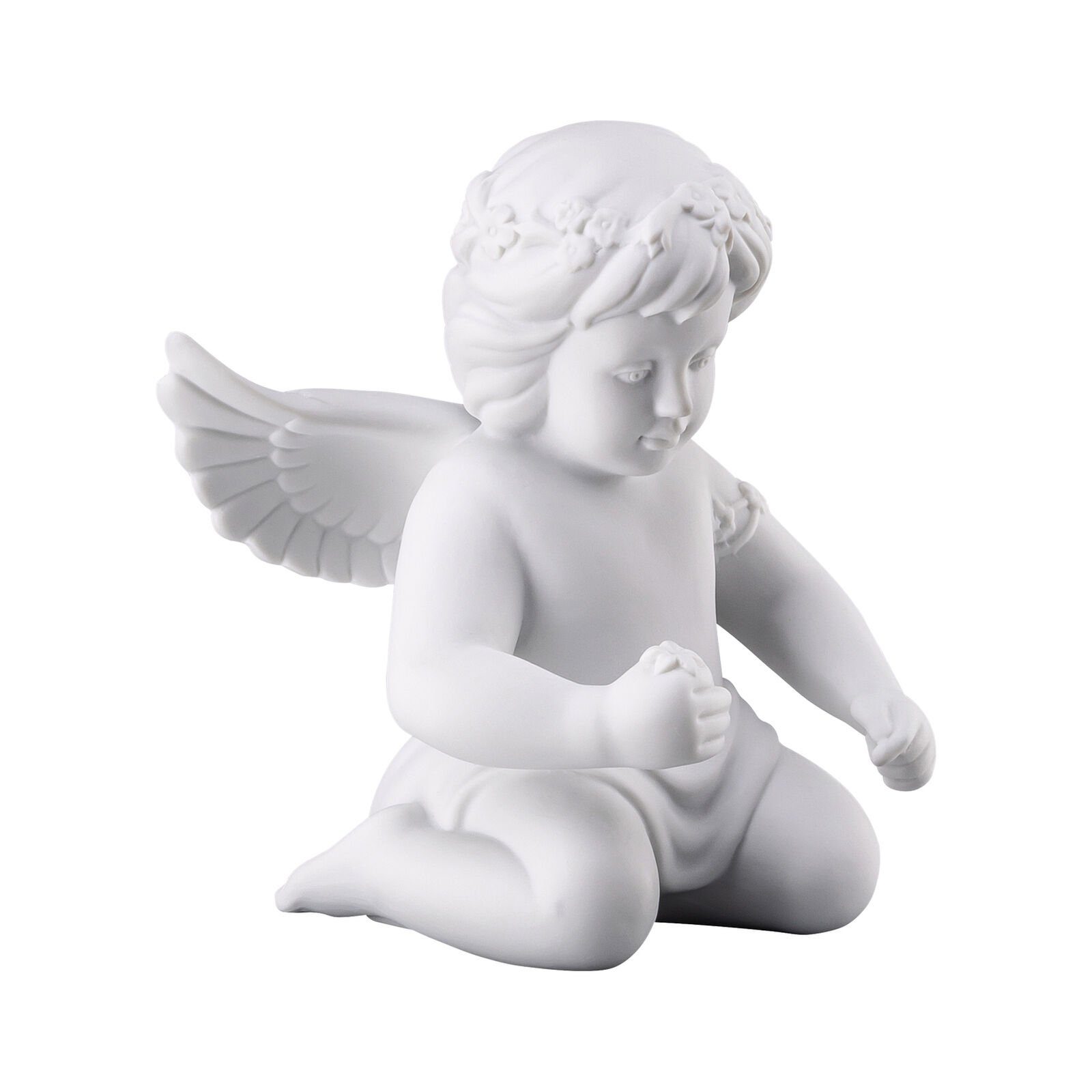 Porzellan, matt mit weiß Rosenthal Blumenkranz Engel Engel Dekofigur gross